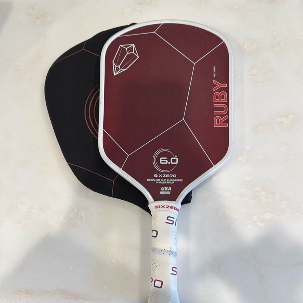 Six Zero 6.0 16mm Ruby Pickleball Paddle Lightly Used